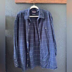 Roundtree & Yorke, blue & white 2X flannel —unisex !